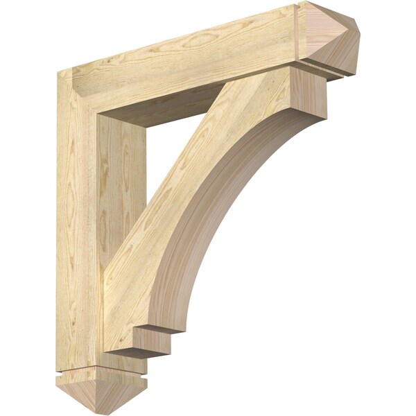 Ekena Millwork Imperial Arts and Crafts Rough Sawn Bracket w/ Offset Brace, Douglas Fir, 8"W x 38"D x 38"H BKT0806X38X38IMP03RDF - main